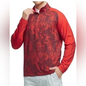 New Mens Medium Golf 1/4 Zip Pullover Jacket Lightweight